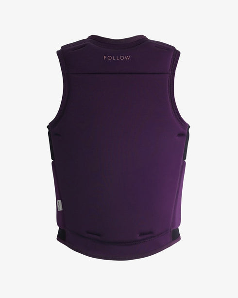 Follow Ruby Women's Impact Vest, Quad-S Neoprene Wakeboard Vest with Nylon Chest Pocket and Duo Fit