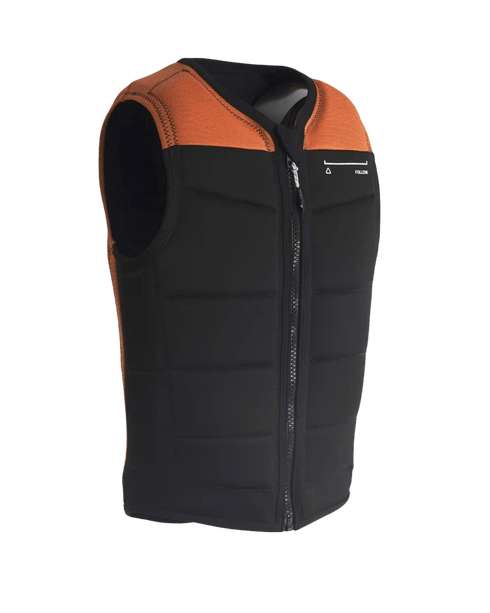 Follow Section Men's Impact Vest, Chevron Polyester Wakeboard Vest with Relaxed Fit and YKK Locker Zip