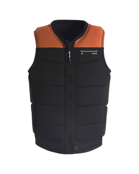Follow Section Men's Impact Vest, Chevron Polyester Wakeboard Vest with Relaxed Fit and YKK Locker Zip