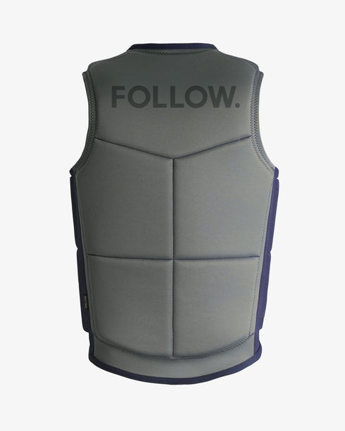 Follow Section Men's Impact Vest Navy/Grey, Chevron Polyester Wakeboard Vest with Relaxed Fit