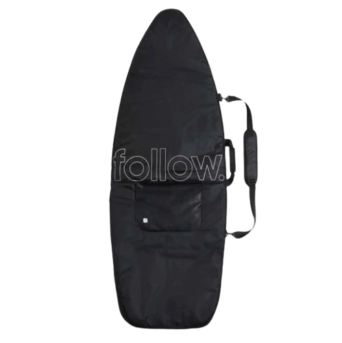 Follow Wake Surf Board Bag Black, 720D Nylon Wakesurf Bag with Waterproof Pocket and YKK Zipper