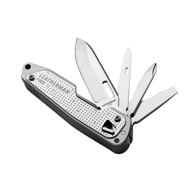 Leatherman Free T2 Engraveable Multi-Tool (Box), a customizable and versatile everyday tool packaged for gifting.