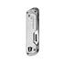 Leatherman FREE T4 multi-tool, stainless steel, open view on white
