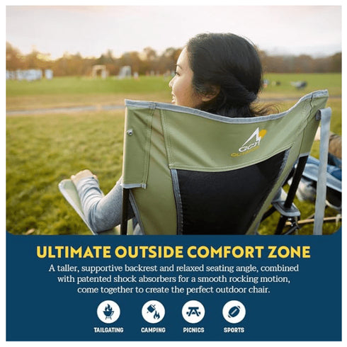 GCI Outdoor Comfort Pro Rocker Collapsible Chair – Smooth Rocking & Portable Seating for Outdoors