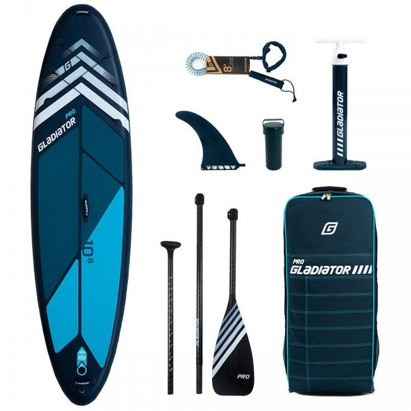Gladiator Stand up Paddle Board PRO 10’8, SUP Set of 7 PCS, Board, Paddle, Leash, Pump, Bag, Fin & Repair Kit