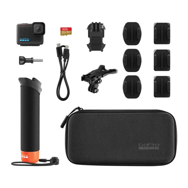 GoPro HERO 4K Specialty Bundle including floating hand grip and adhesive mounts