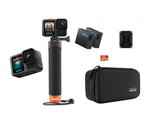 GoPro HERO13 Black Accessory Bundle including camera, extra battery, and head strap mount