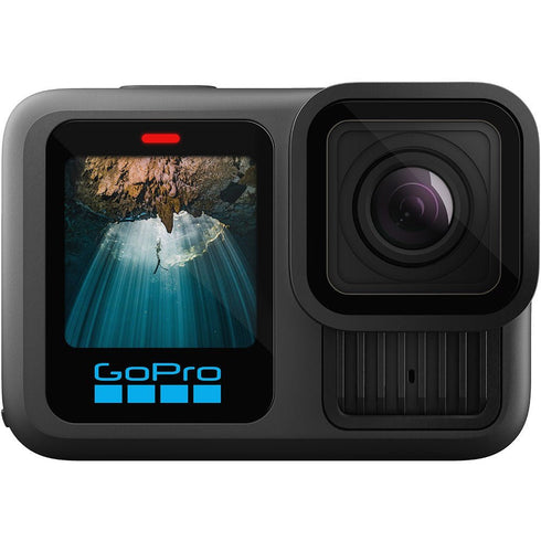 Front view of GoPro HERO13 Black Action Camera showing the lens and status screen