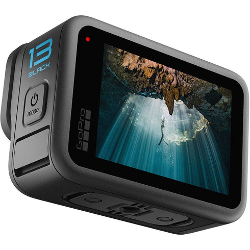 Front view of GoPro HERO13 Black Action Camera showing the lens and status screen