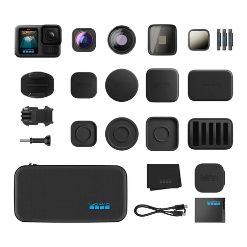 GoPro HERO13 Black HB-Series Lens Collection showing Ultra Wide, Macro, and Anamorphic mods