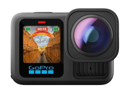 GoPro HERO13 Black Ultra Wide Edition showing the camera with the wide-angle lens mod attached