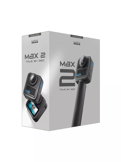 GoPro MAX 2 360 Action Camera Bundle with tripod grip, SD card, and protective case