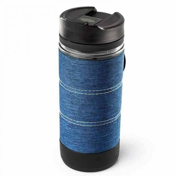 GSI Commuter Coffee JavaPress (400ml), a portable, insulated mug with a built-in coffee press mechanism for on-the-go brewing.