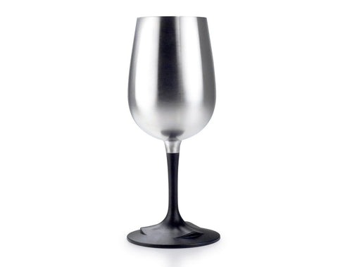 GSI Outdoors Glacier Stainless Nesting Wine Glass, 320 ml Stainless Steel Camping Wine Glass with Packable Stem