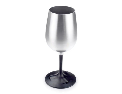 GSI Outdoors Glacier Stainless Nesting Wine Glass, 320 ml Stainless Steel Camping Wine Glass with Packable Stem