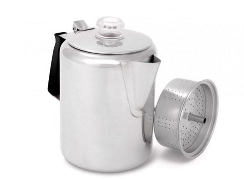 GSI Outdoors Glacier Stainless Percolator 9 Cup - Classic Coffee Maker for Groups