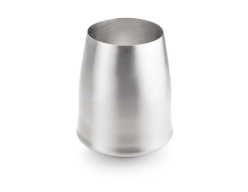 GSI Outdoors Glacier Stainless Stemless Wine Glass, 346 ml Tip-Resistant Stainless Steel Camping Glass