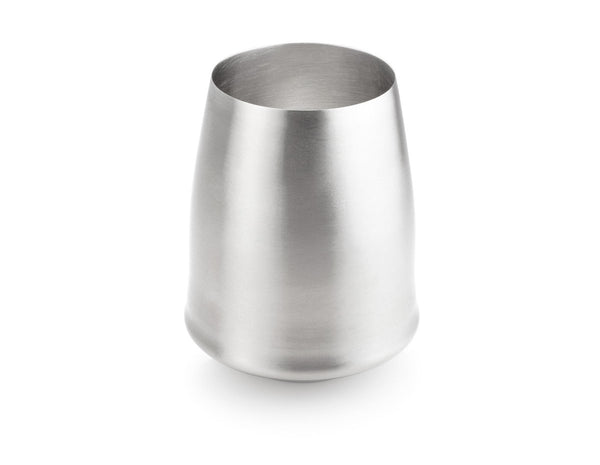 GSI Outdoors Glacier Stainless Stemless Wine Glass, 346 ml Tip-Resistant Stainless Steel Camping Glass