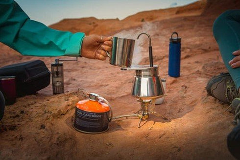 GSI Outdoors MiniEspresso Set 4 Cup - Compact Espresso Maker for Travel