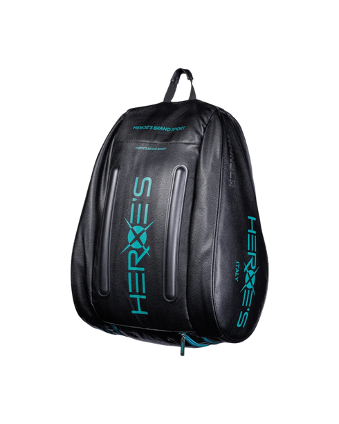 Heroe's Thunder Futura padel bag in black and tiffany, front view