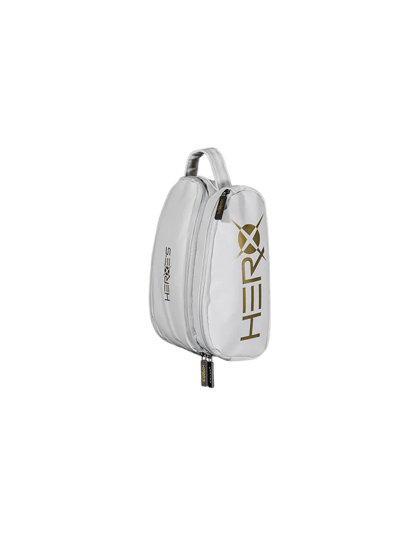 Heroe's Atlas Wash Bag Cream Gold, Travel Toiletry Bag with Waterproof Lining and Zip Closure