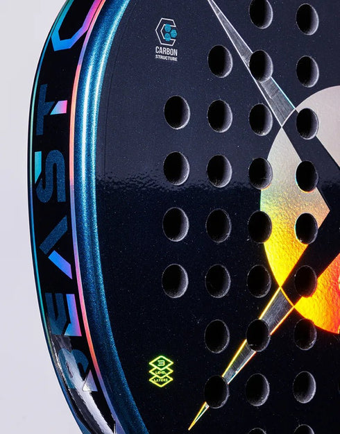Heroe's Beast 2025 Padel Racket, Diamond Shape Attacking Racket with Silver Carbon Face and Soft EVA Core