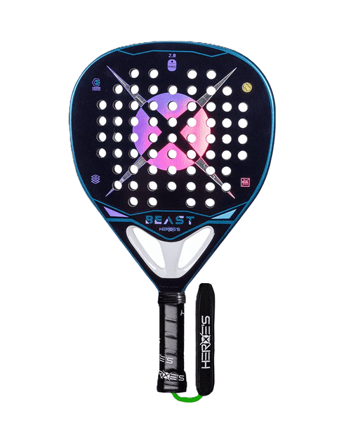 Heroe's Beast 2025 Padel Racket, Diamond Shape Attacking Racket with Silver Carbon Face and Soft EVA Core