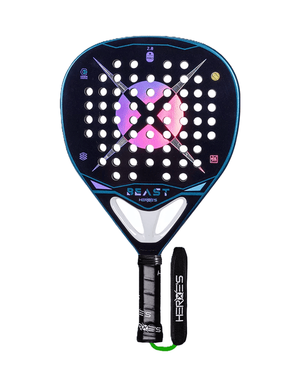 Heroe's Beast 2025 Padel Racket, Diamond Shape Attacking Racket with Silver Carbon Face and Soft EVA Core