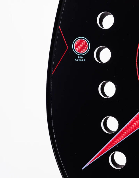 Heroe's Coach 2025 Beach Tennis Racket, Danny Cirella Model with Red Kevlar Face and 100% Carbon Frame