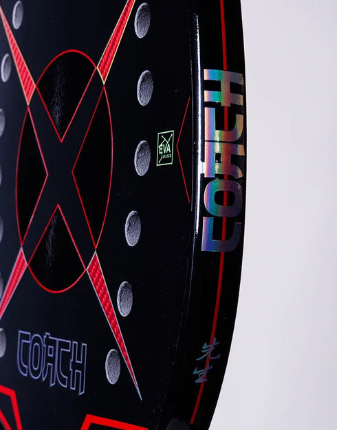 Heroe's Coach 2025 Beach Tennis Racket, Danny Cirella Model with Red Kevlar Face and 100% Carbon Frame