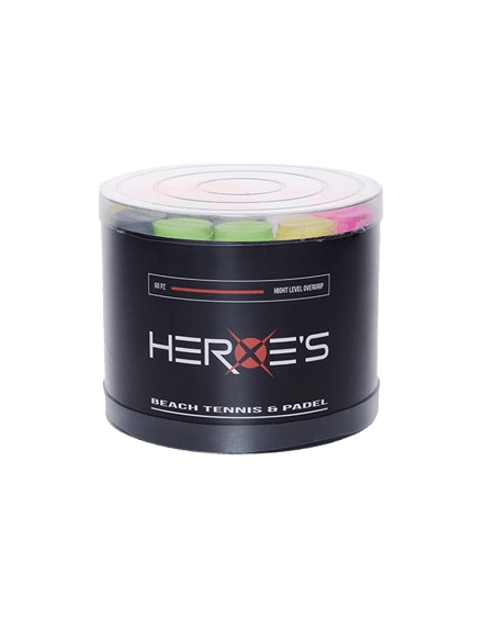 Heroe's High Level Overgrip 60 Pack, Anti-Sweat Elastic Grip Tape for Padel and Beach Tennis Rackets, 0.55 mm