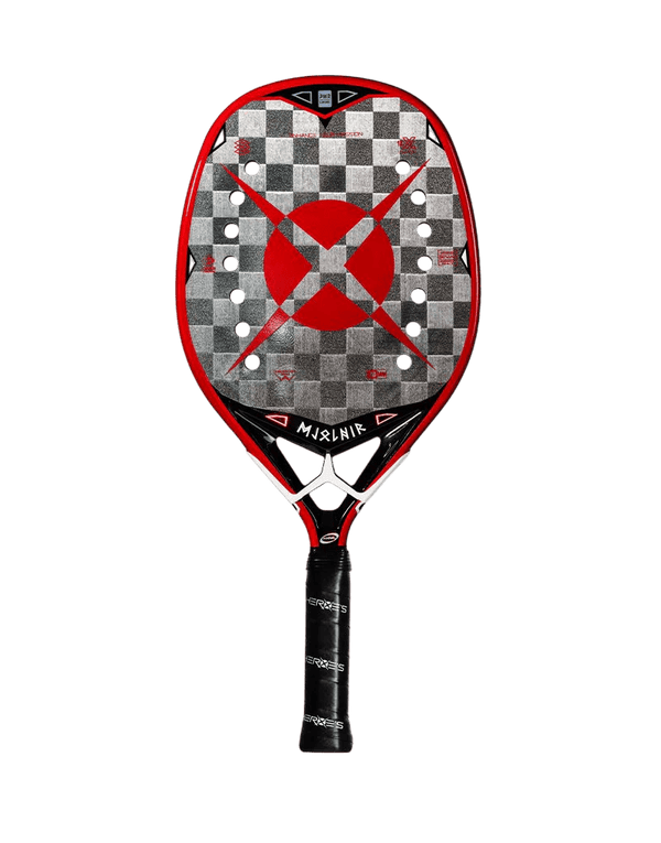 Heroe's Mjolnir Beach Tennis Racket, Precision and Control Racket with Silver Carbon Face and EVA Black Core