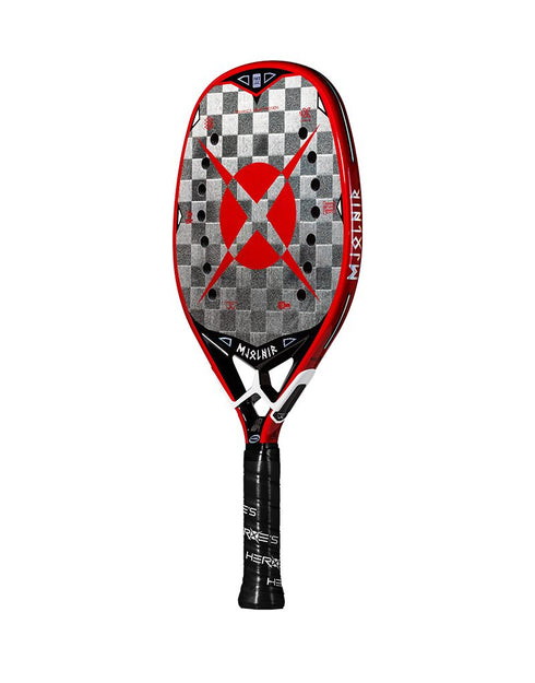 Heroe's Mjolnir Beach Tennis Racket, Precision and Control Racket with Silver Carbon Face and EVA Black Core
