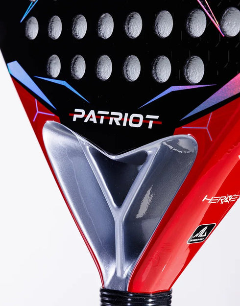 Heroe's Patriot Hyper 2025 Padel Racket, All-Round Control Racket with Y-Bridge, 3K Carbon and 3D Textured Face