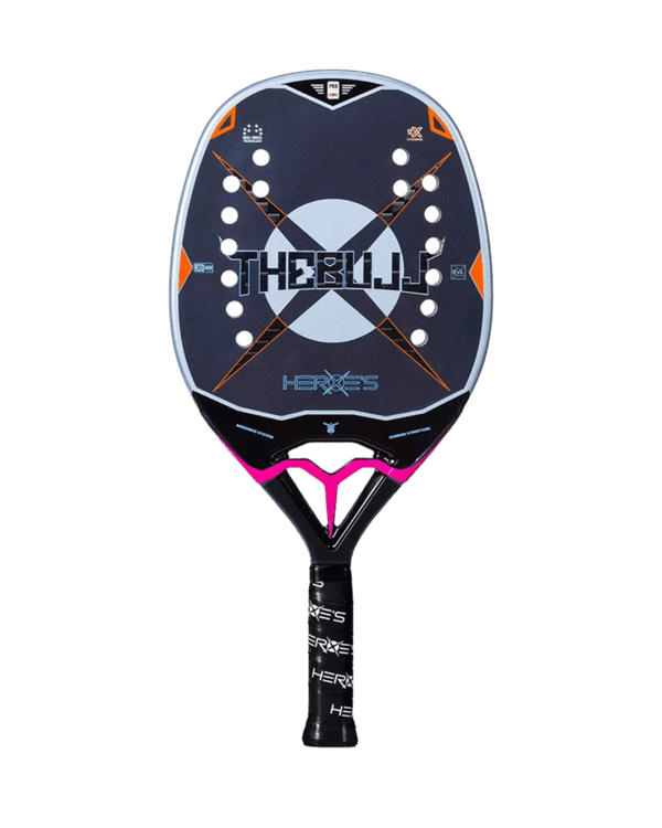 Heroe's The Bull 2025 Beach Tennis Racket, Stiff Power Racket with 12K Carbon Face and Bull Holes Drilling