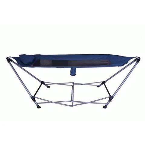 Hifazat Portable Hammock, a lightweight, easy-to-set-up fabric hammock for relaxation outdoors.