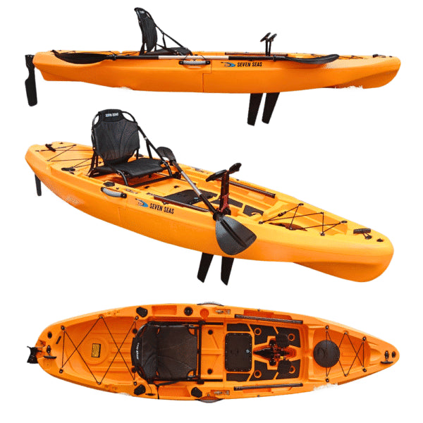 Hunter Pro Flap Pedal Kayak SK-32, 3.2m Single Fishing Kayak with Stadium Seat EV and 220 cm Paddle