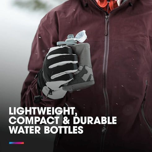 HydraPak Stow - Collapsible Backpacking Water Bottle 500 ml - BPA Free, Ultra Light, Spill - Proof Twist Cap