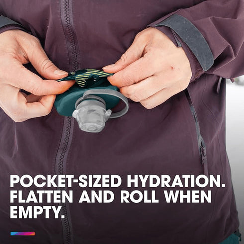 HydraPak Stow - Collapsible Backpacking Water Bottle 500 ml - BPA Free, Ultra Light, Spill - Proof Twist Cap