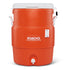Igloo 10 Gallon Seat Top Water Jug with Cup Dispenser Orange, Insulated 38 L Drinks Cooler with Push-Button Spigot