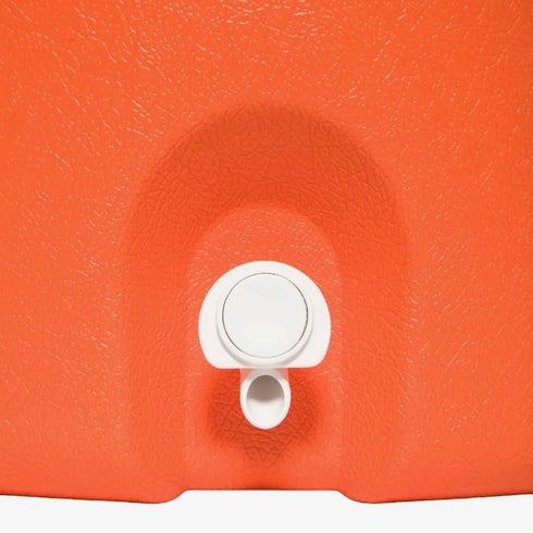 Igloo 10 Gallon Seat Top Water Jug with Cup Dispenser Orange, Insulated 38 L Drinks Cooler with Push-Button Spigot