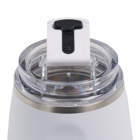 Igloo 10 oz Stainless Steel Wine Tumbler White, Vacuum Insulated Stemless Wine Glass with Flip N Sip Lid