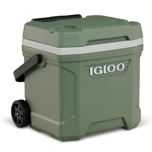 Igloo ECOCOOL Latitude 16 Qt Roller Cooler, Wheeled Cooler Box Made with Recycled Plastic and Telescoping Handle