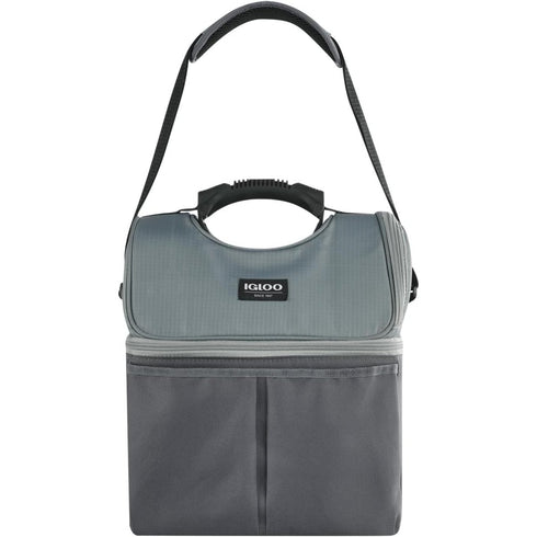 Igloo Gripper 22 Can Cooler Bag, Dual Compartment Insulated Lunch Cooler with Padded Shoulder Strap, Castlerock