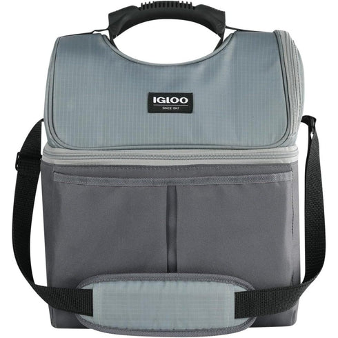 Igloo Gripper 22 Can Cooler Bag, Dual Compartment Insulated Lunch Cooler with Padded Shoulder Strap, Castlerock