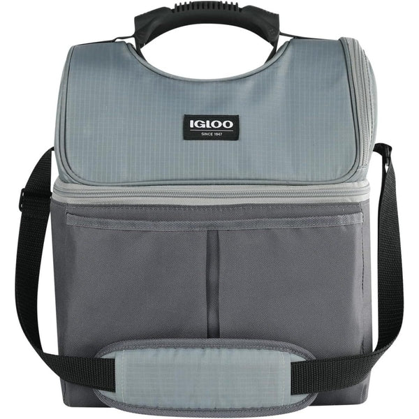 Igloo Gripper 22 Can Cooler Bag, Dual Compartment Insulated Lunch Cooler with Padded Shoulder Strap, Castlerock