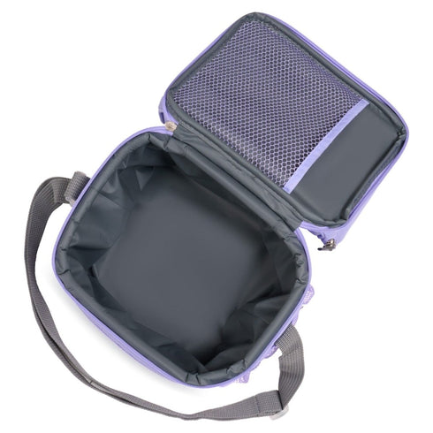 Igloo Kids Everyday Lunch Gripper 9 Can Cooler Bag Lilac, Dual Compartment Insulated Lunch Bag with Strap