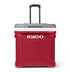 Igloo Latitude 60 Qt Roller Cooler Industrial Red, Wheeled Cooler Box with Telescoping Handle and Cup Holders