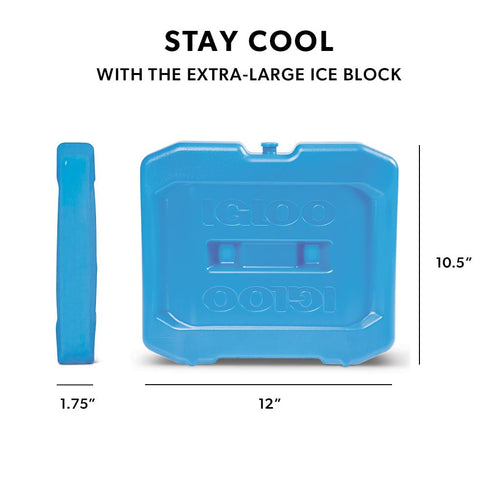 Igloo MaxCold Ice Extra Large Freeze Block, Reusable Ice Substitute for Large and Extra Large Coolers