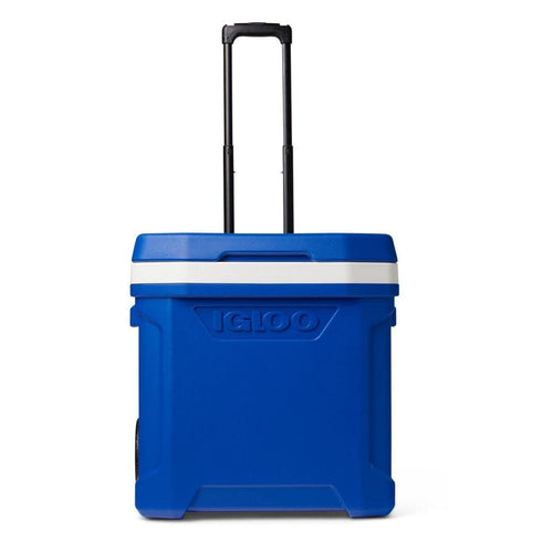 Igloo Profile II 60 Qt Roller Cooler Majestic Blue, Wheeled Cooler Box with Telescoping Handle and Cup Holders